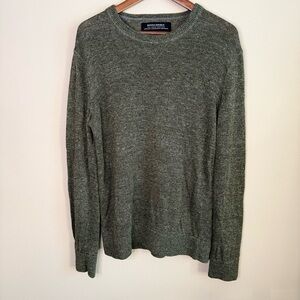 Banana Republic Italian Linen Sweater Mens L Tall Olive Green Lightweight